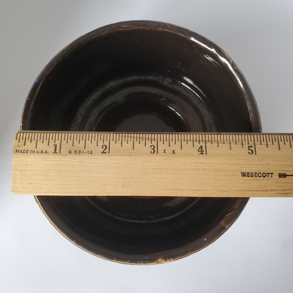 Pottery Plant Pot Unsigned Studio Pottery Piece Boho Brown and Cream - Picture 8 of 10
